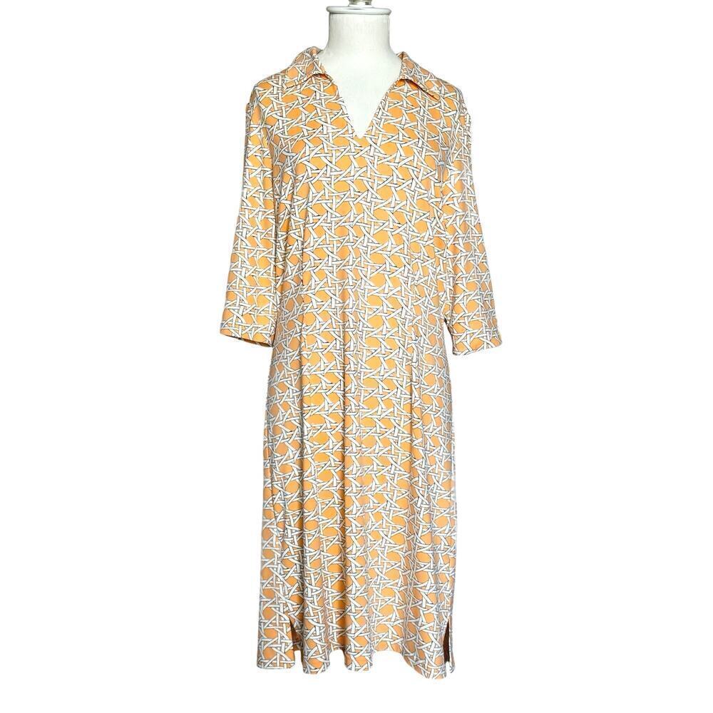 J. McLaughlin Geometric Print Dress Women’s M Orange and White